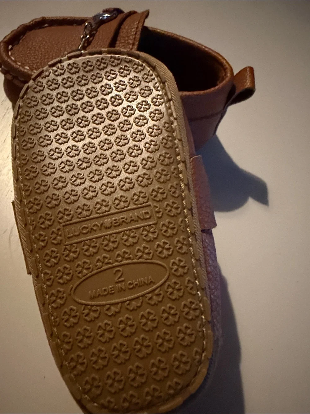 Lucky Brand Toddler Brown Faux-Leather Loafers with Metal Bit